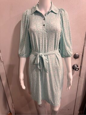 Calvin Klein Mint Monogram Midi Dress NWT Size 4